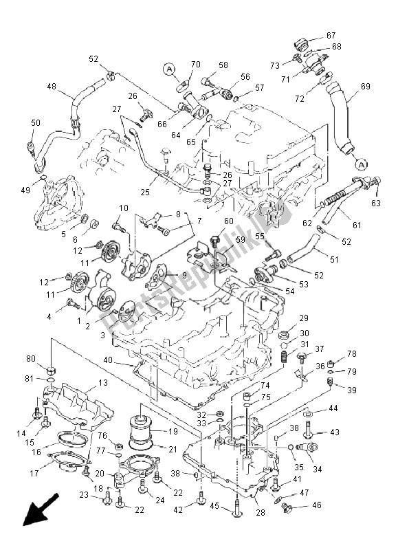 All parts for the Oil Pump of the Yamaha TDM 850 2001