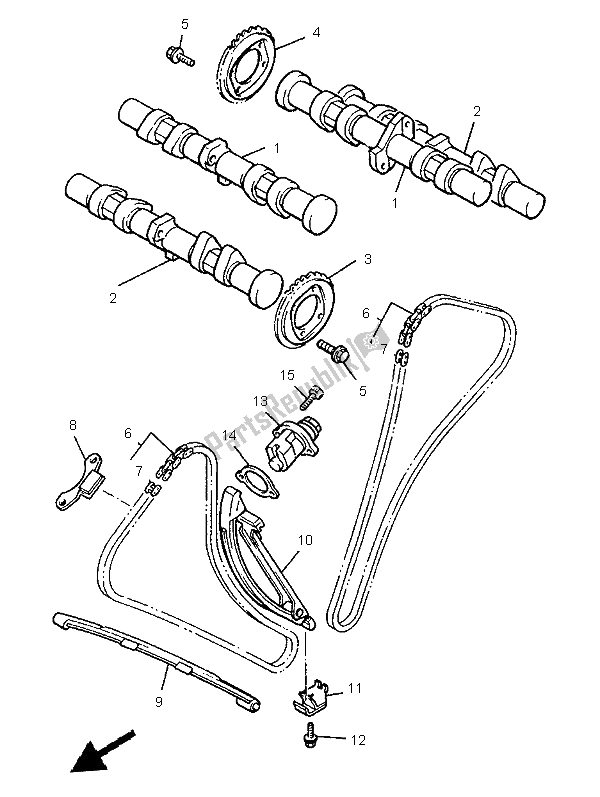 All parts for the Camshaft & Chain of the Yamaha XVZ 1300A Royalstar 1997