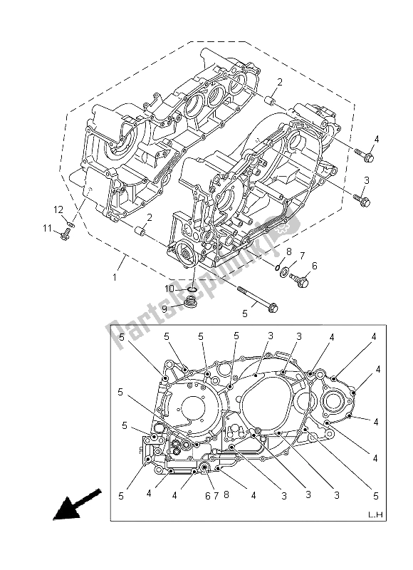 Todas las partes para Caja Del Cigüeñal de Yamaha XP 500A 2014