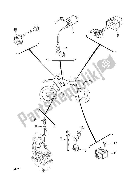 Toutes les pièces pour le électrique 1 du Yamaha TT R 90 2006