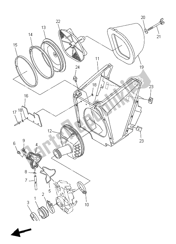 Toutes les pièces pour le Admission du Yamaha YZ 250F 2004