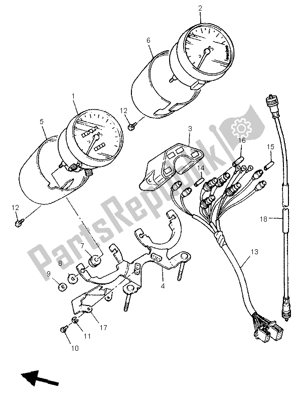 Toutes les pièces pour le Mètre du Yamaha XJ 600N 1996