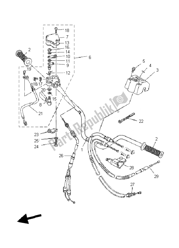 Wszystkie części do Uchwyt Kierownicy I Kabel Yamaha YFZ 350 Banshee 2007