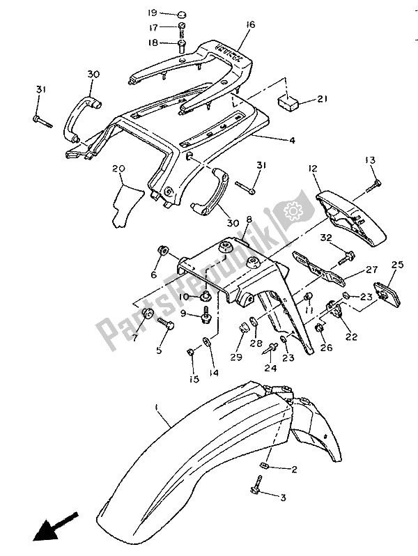 All parts for the Fender of the Yamaha XT 600K 1993