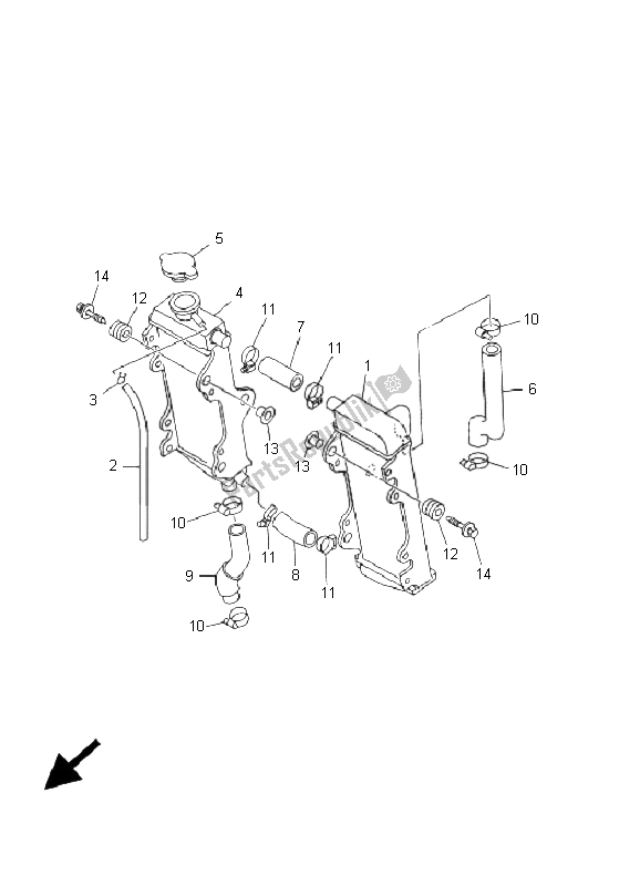 Toutes les pièces pour le Tuyau De Radiateur du Yamaha YZ 250 2001