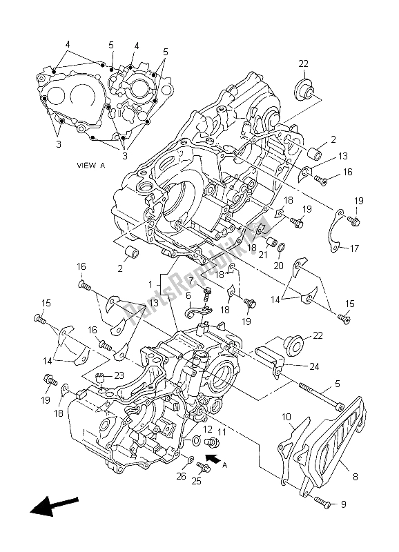 All parts for the Crankcase of the Yamaha WR 450F 2004