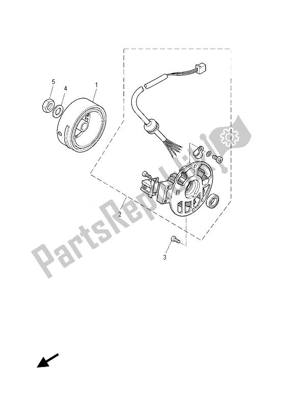 All parts for the Generator of the Yamaha YN 50E 2013