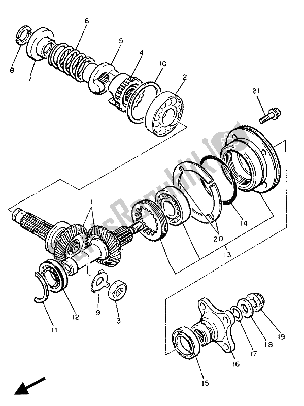 Toutes les pièces pour le Engrenage D'entraînement Moyen du Yamaha XJ 900 1990