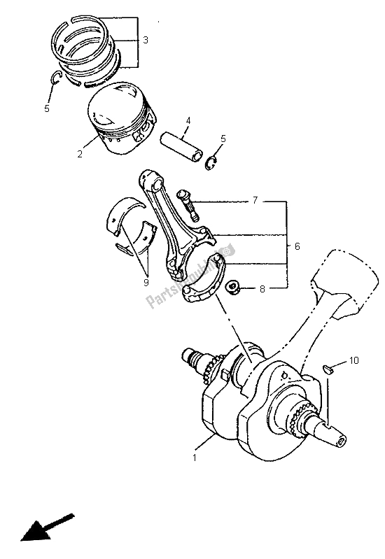 All parts for the Crankshaft & Piston of the Yamaha XV 535 Virago 1999