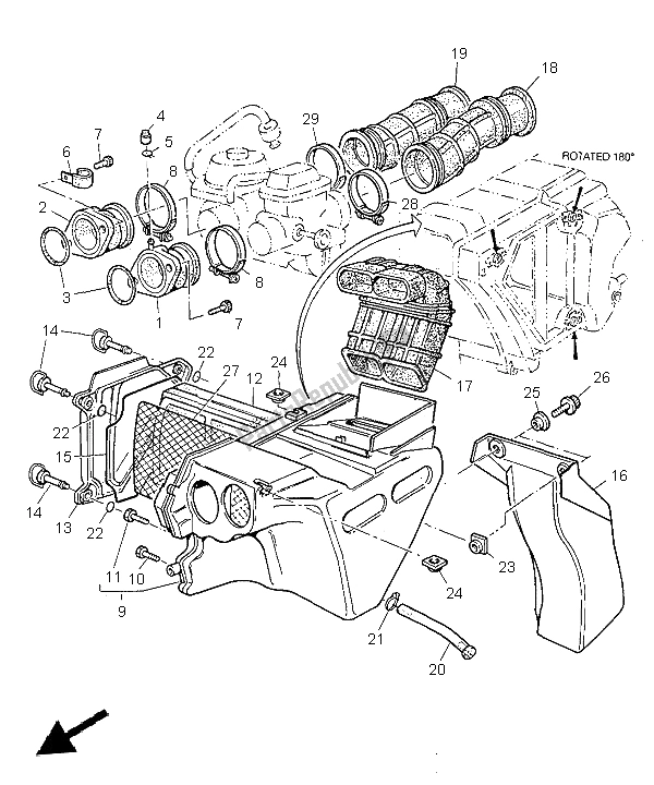 Toutes les pièces pour le Admission du Yamaha TT 600R 1999