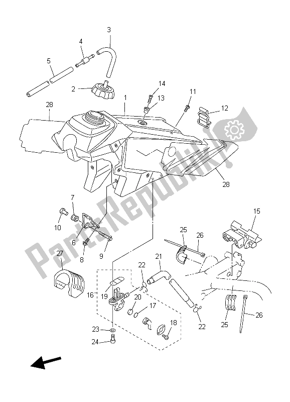 Alle onderdelen voor de Benzinetank van de Yamaha WR 250F 2006