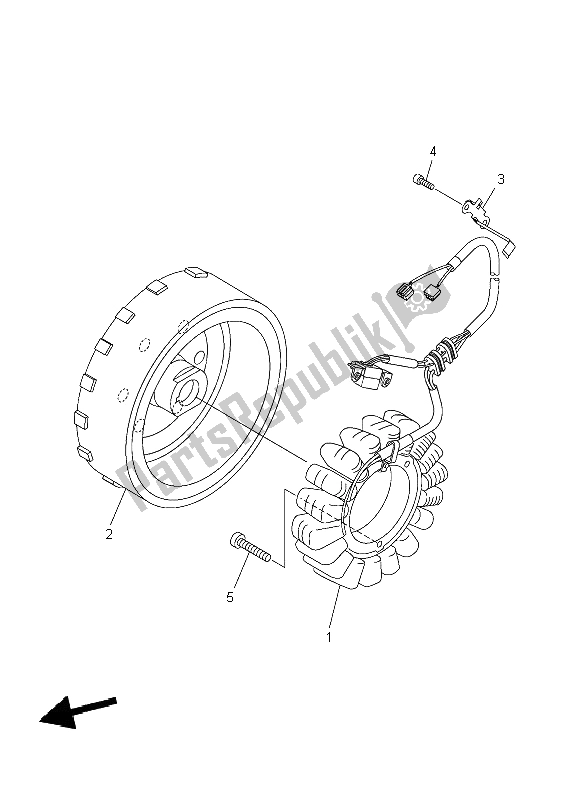 All parts for the Generator of the Yamaha XVS 950A 2009