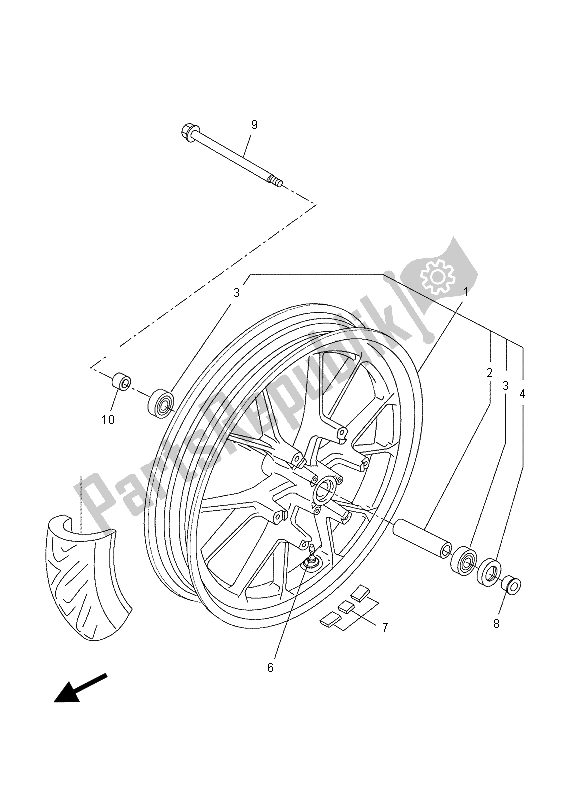 All parts for the Front Wheel (dpbm13) of the Yamaha YZF R 125A 2015