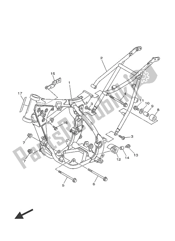 All parts for the Frame of the Yamaha YZ 85 LW 2016