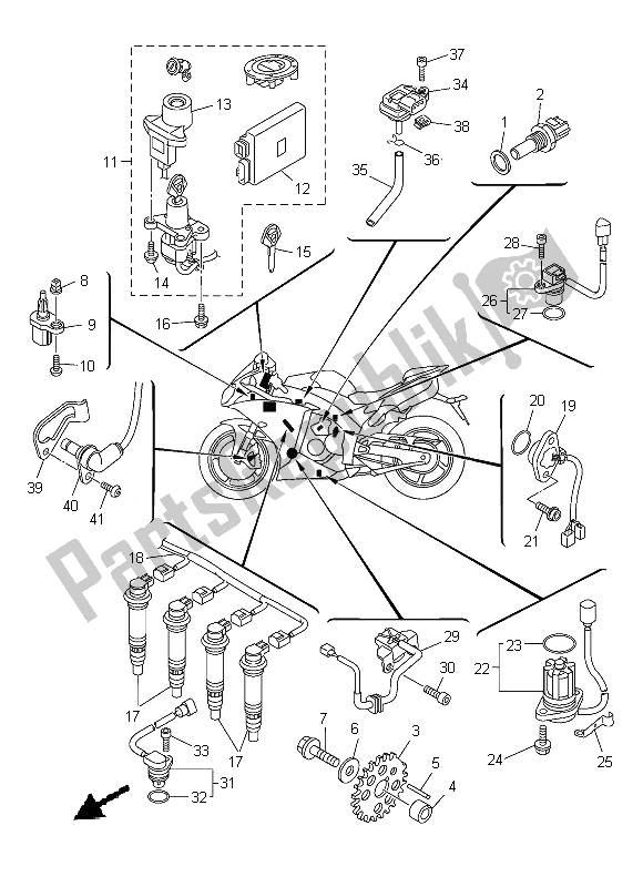 Todas las partes para Eléctrico 1 de Yamaha YZF R1 1000 2013