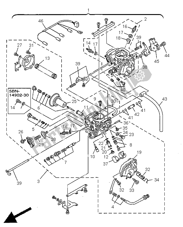 Todas las partes para Carburador de Yamaha XVS 650A Dragstar Classic 1998