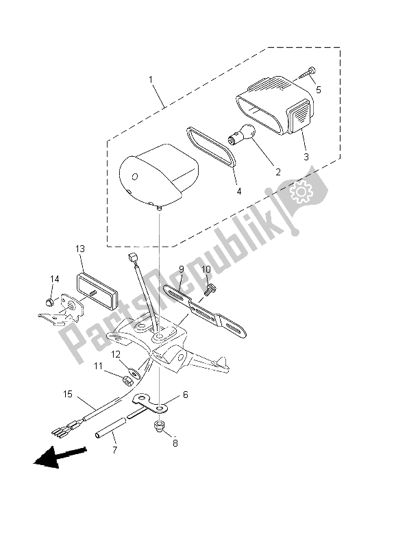 All parts for the Taillight of the Yamaha XVS 125 Dragstar 2002