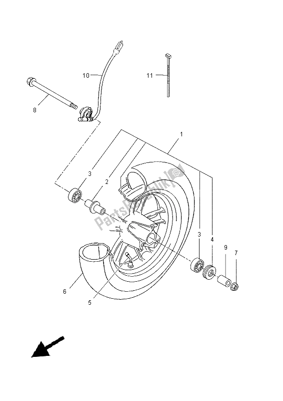 Todas las partes para Rueda Delantera de Yamaha YN 50F 2014