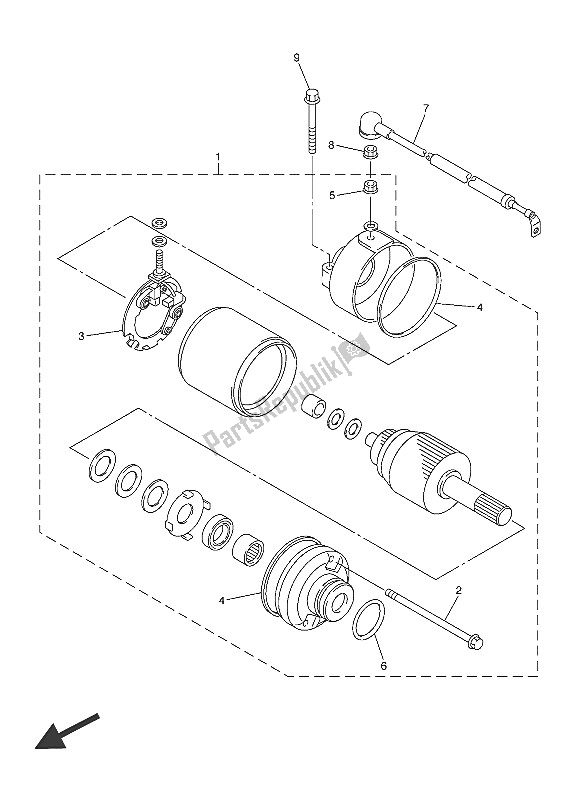 All parts for the Starting Motor of the Yamaha AJS6 SAP 2016