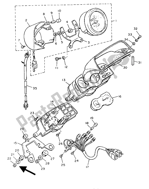 All parts for the Meter of the Yamaha V MAX 12 1200 1992