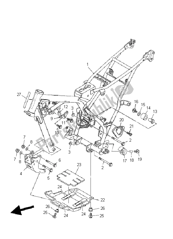 Toutes les pièces pour le Cadre du Yamaha TT R 125 SW LW 2010