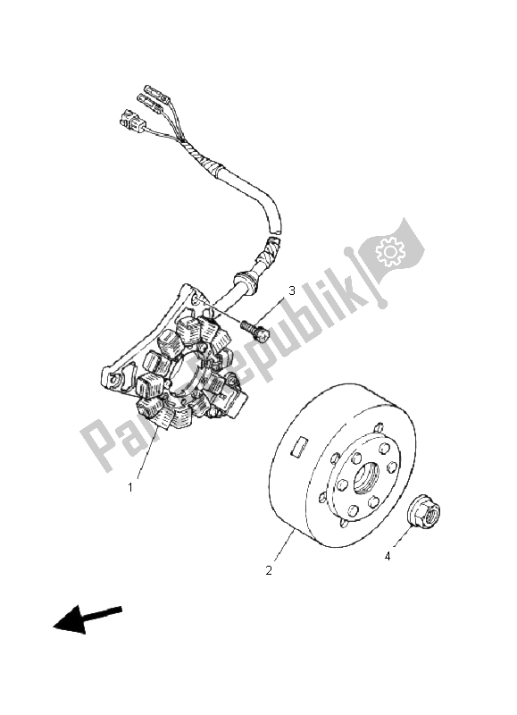 All parts for the Generator of the Yamaha YFZ 350 Banshee 2008