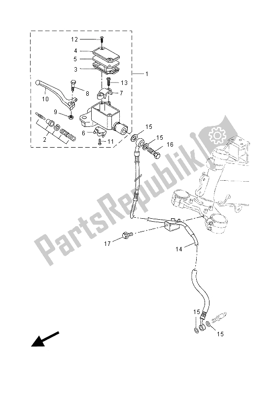 All parts for the Front Master Cylinder of the Yamaha YZF R 125 2015