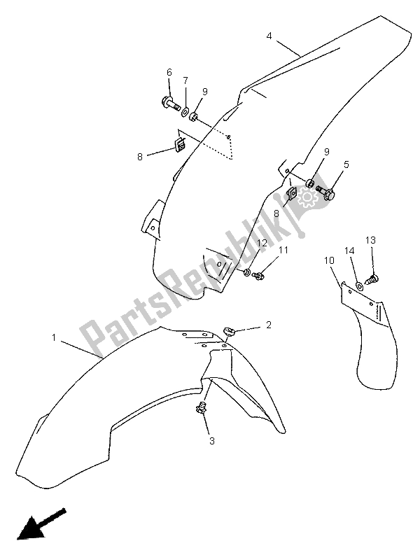 Todas las partes para Defensa de Yamaha YZ 250 1997