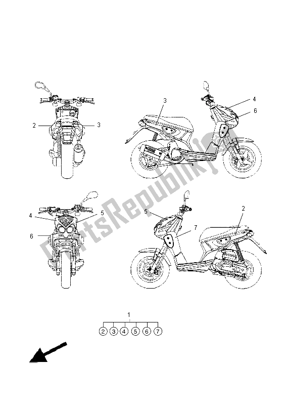 All parts for the Graphic & Emblem of the Yamaha EW 50N 2014