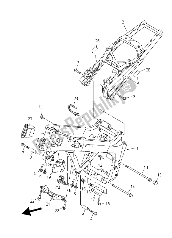 Todas las partes para Marco de Yamaha TDM 900A 2006