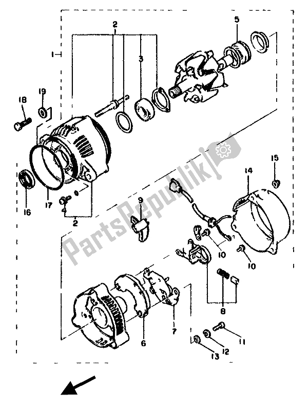 Tutte le parti per il Generatore del Yamaha FJ 1100 1985