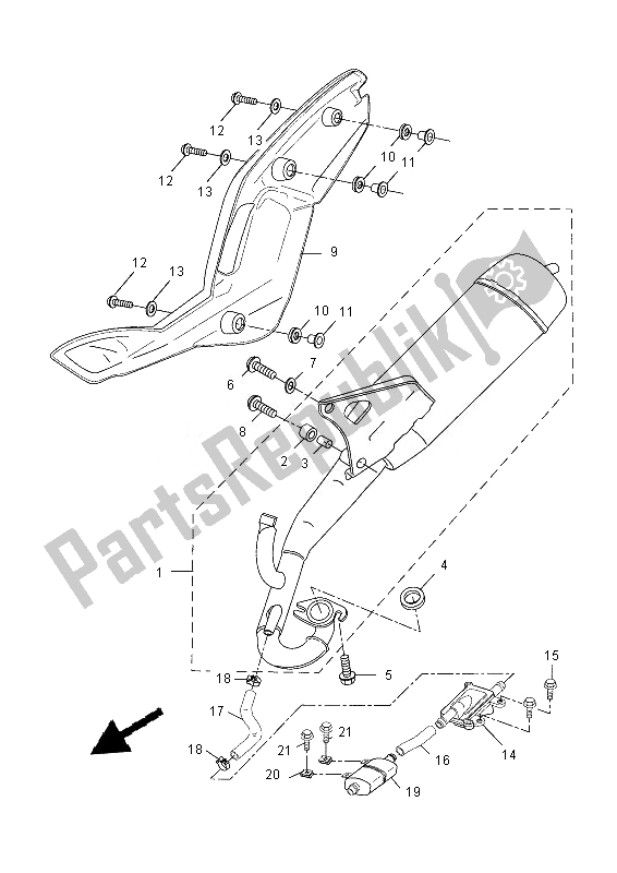 All parts for the Exhaust of the Yamaha NS 50 2013