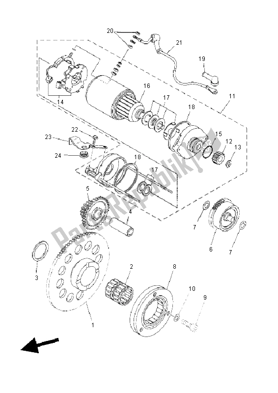 All parts for the Starter of the Yamaha XT 660 ZA Tenere SE 2011