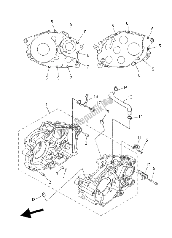 Todas las partes para Caja Del Cigüeñal de Yamaha XT 660R 2008