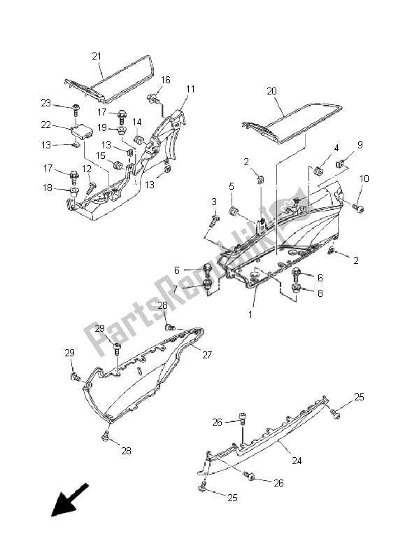 Todas las partes para Soporte Y Reposapiés 2 de Yamaha XP 500A T MAX 2005