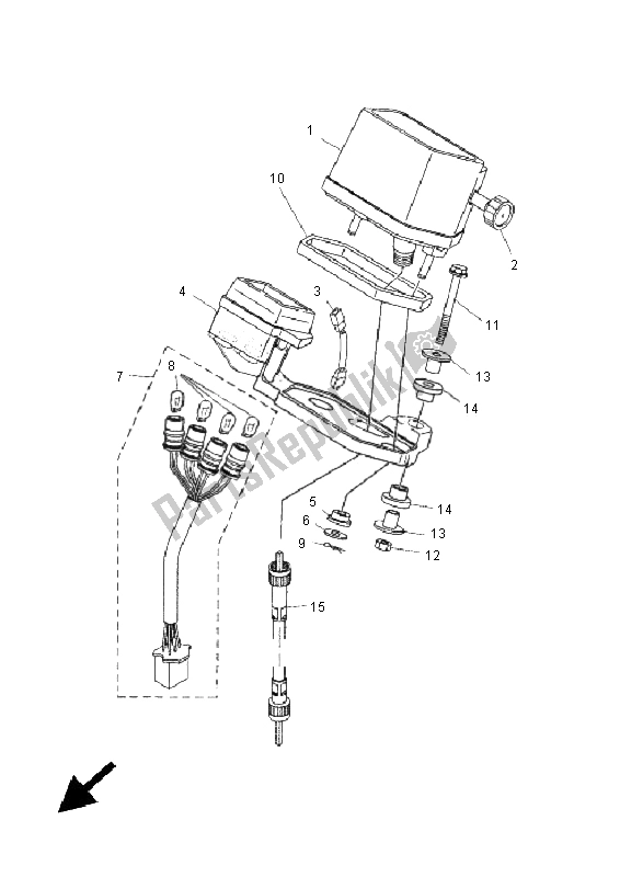 All parts for the Meter of the Yamaha DT 125X 2005