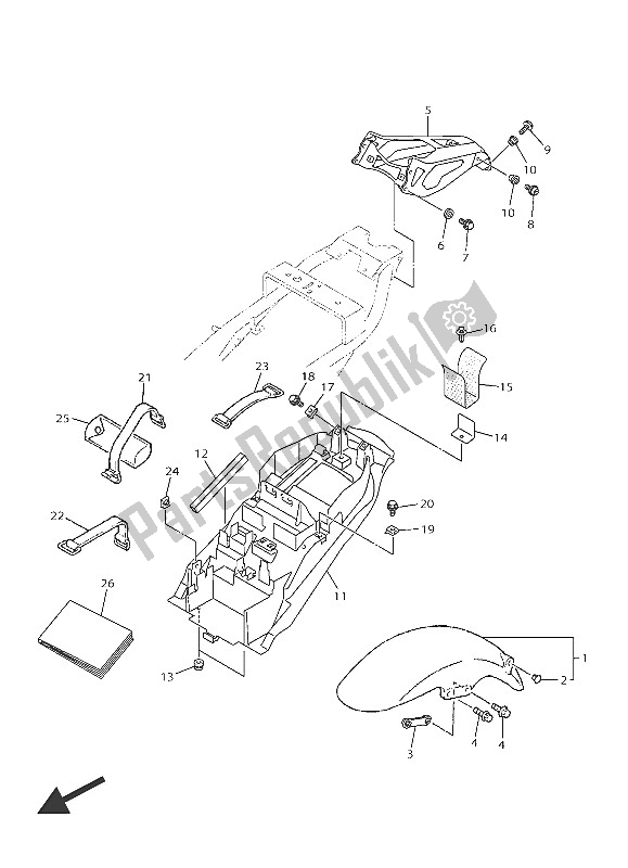 All parts for the Fender of the Yamaha XJR 1300C 2016