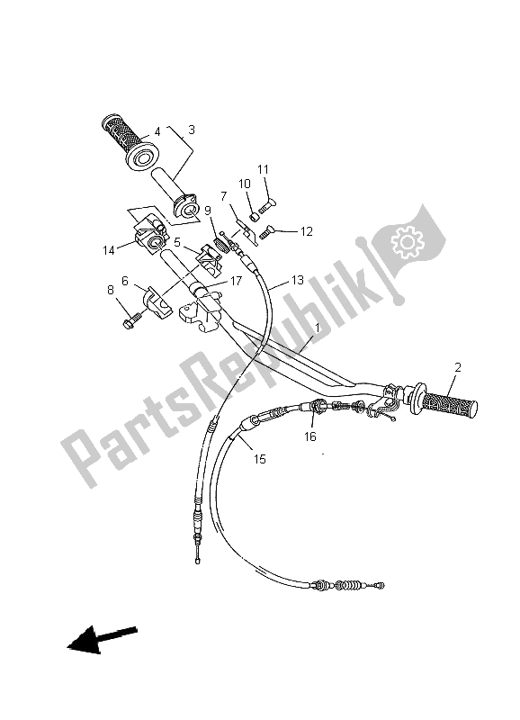 All parts for the Steering Handle & Cable of the Yamaha YZ 125 2002