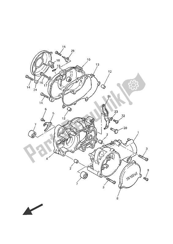 All parts for the Crankcase of the Yamaha PW 50 2016