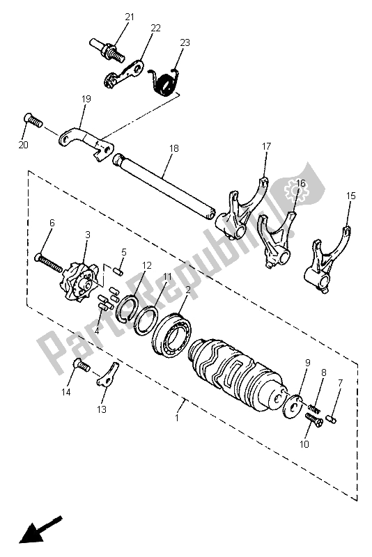 Toutes les pièces pour le Came Et Fourchette De Changement De Vitesse du Yamaha XJ 600N 1999