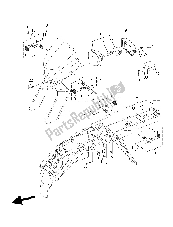 Toutes les pièces pour le électrique 1 du Yamaha XT 125X 2007