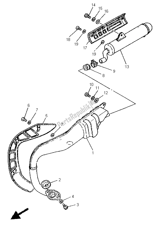 Tutte le parti per il Scarico del Yamaha PW 80 1997