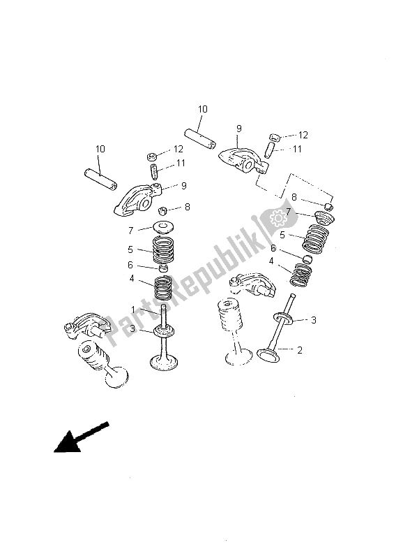 Toutes les pièces pour le Soupape du Yamaha XV 535 Virago 2000