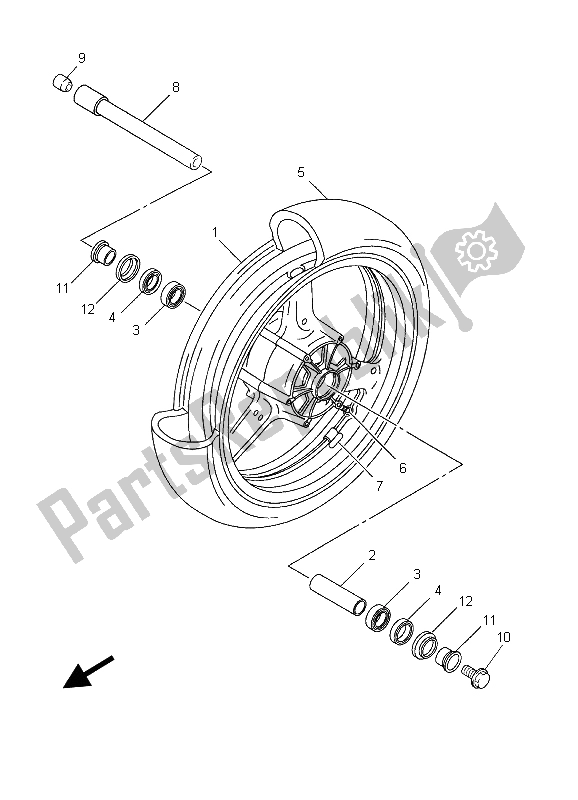 Tutte le parti per il Ruota Anteriore del Yamaha YZF R1 1000 2003