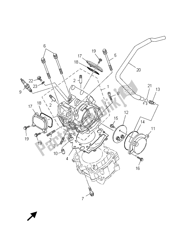 Wszystkie części do G? Owica Cylindra Yamaha YXR 700 Fspd Rhino 2013