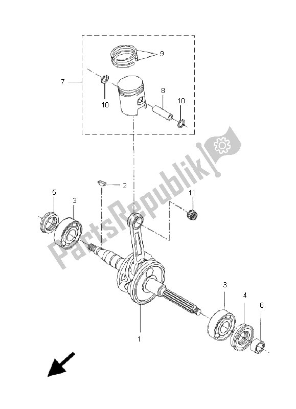 Tutte le parti per il Albero Motore E Pistone del Yamaha CW 50N BWS 2009