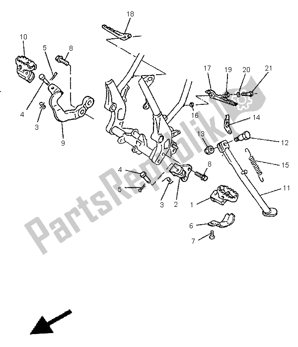 Todas las partes para Soporte Y Reposapiés de Yamaha TT 600E 1996