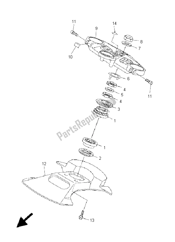 Todas las partes para Direccion de Yamaha FJR 1300A 2008