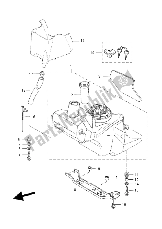 Todas as partes de Tanque De Combustível do Yamaha VP 125 X City 2011