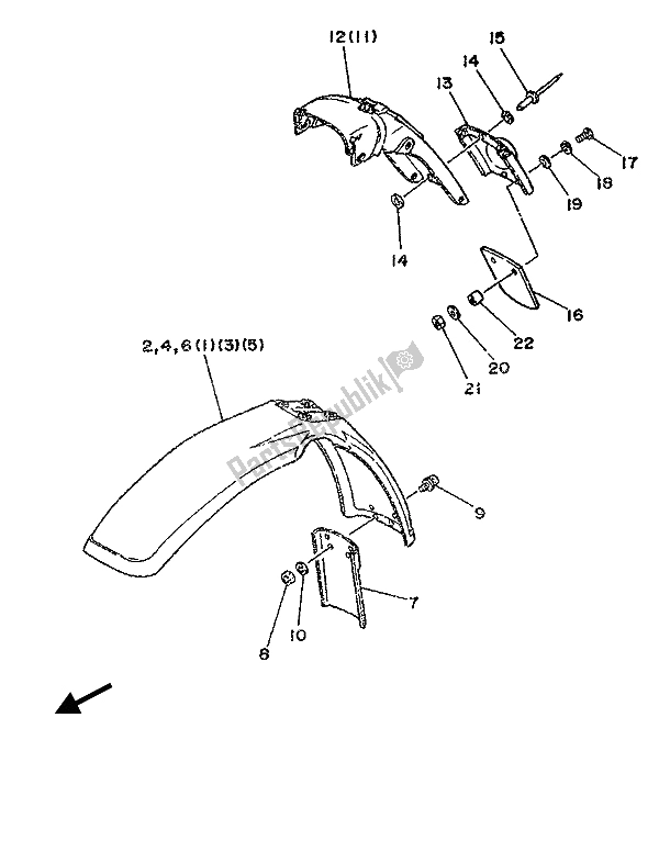 All parts for the Alternate (chassis) (for Dk) of the Yamaha DT 125R 1988